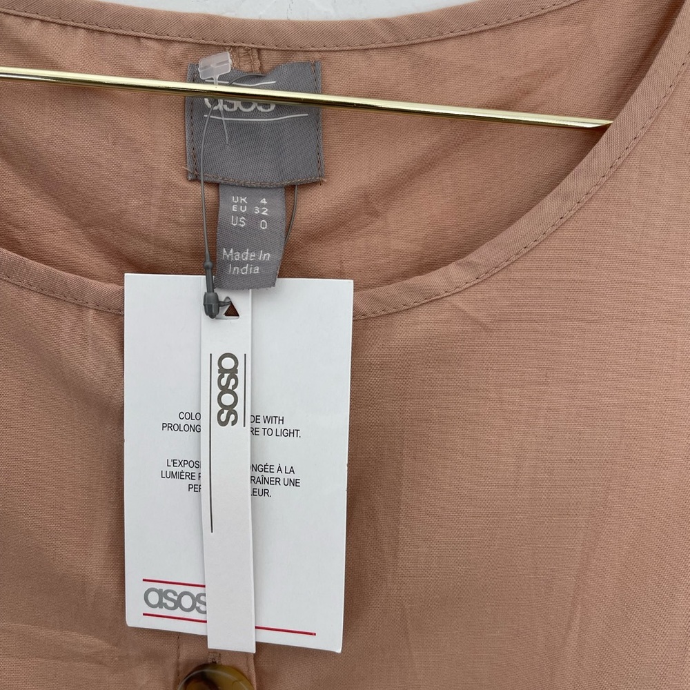 ASOS DESIGN sleeveless button front boilersuit size 0 NWT - Picture 5 of 5